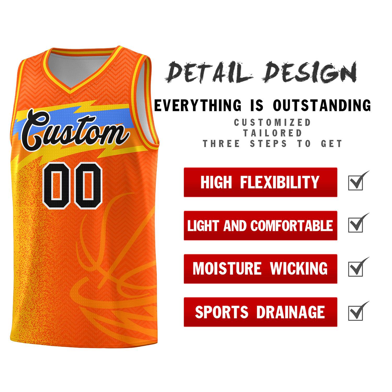 Custom Orange Dot Scatter Graffiti Pattern Sports Uniform Basketball Jersey