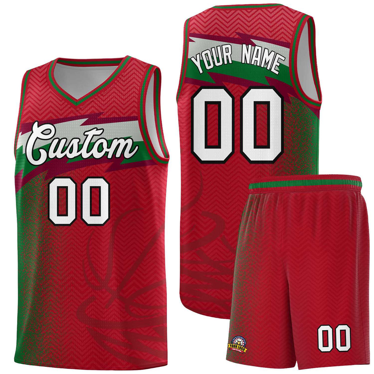 Custom Red Dot Scatter Graffiti Pattern Sports Uniform Basketball Jersey