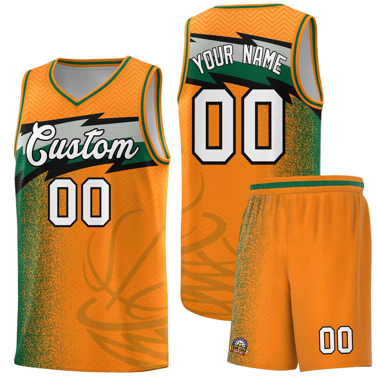 Custom Broncos Orange Dot Scatter Graffiti Pattern Sports Uniform Basketball Jersey