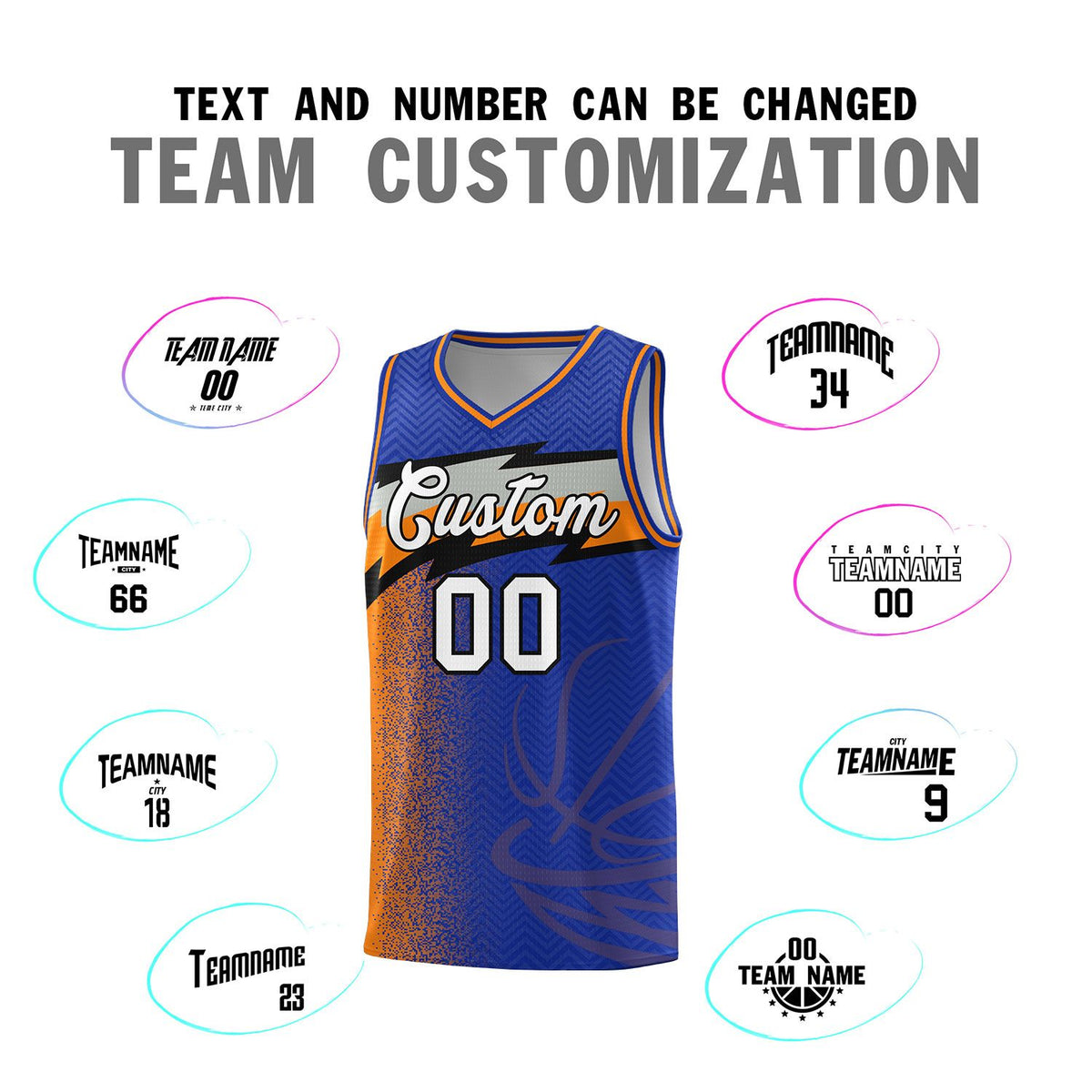 Custom Royal Dot Scatter Graffiti Pattern Sports Uniform Basketball Jersey
