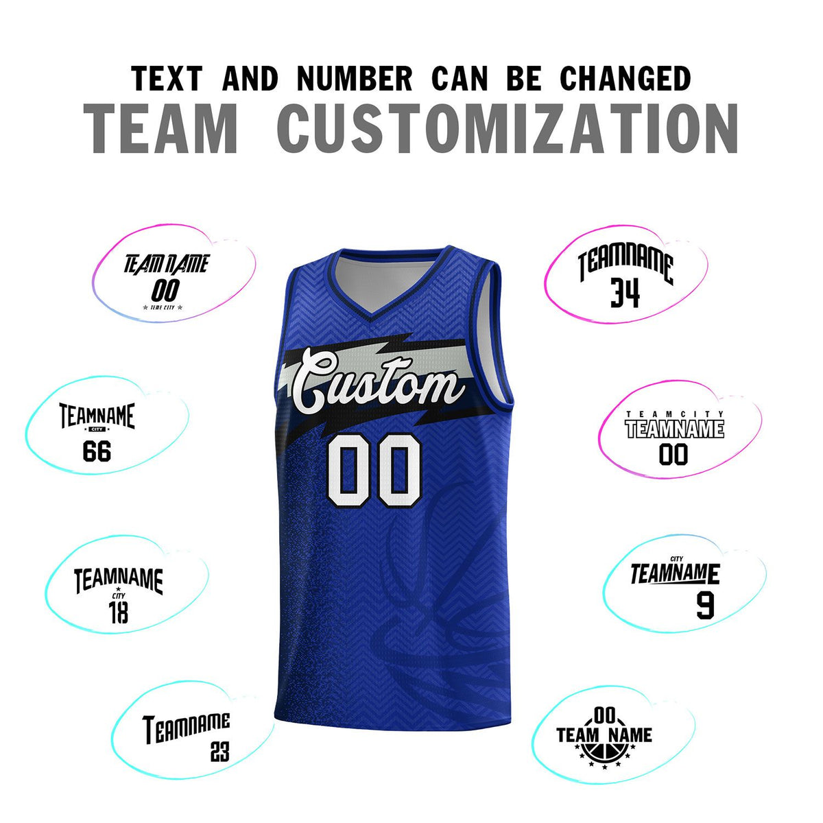 Custom Royal Dot Scatter Graffiti Pattern Sports Uniform Basketball Jersey