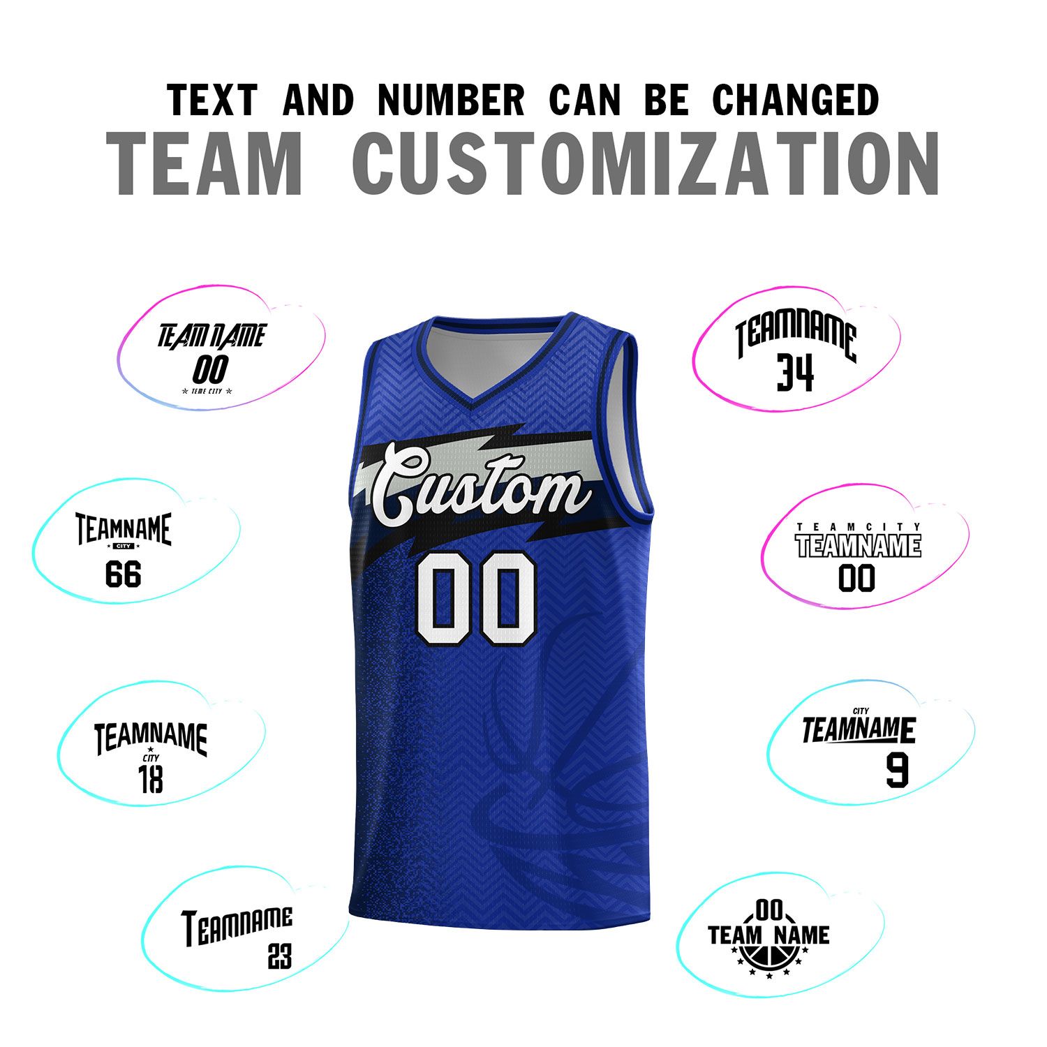 Custom Royal Dot Scatter Graffiti Pattern Sports Uniform Basketball Jersey