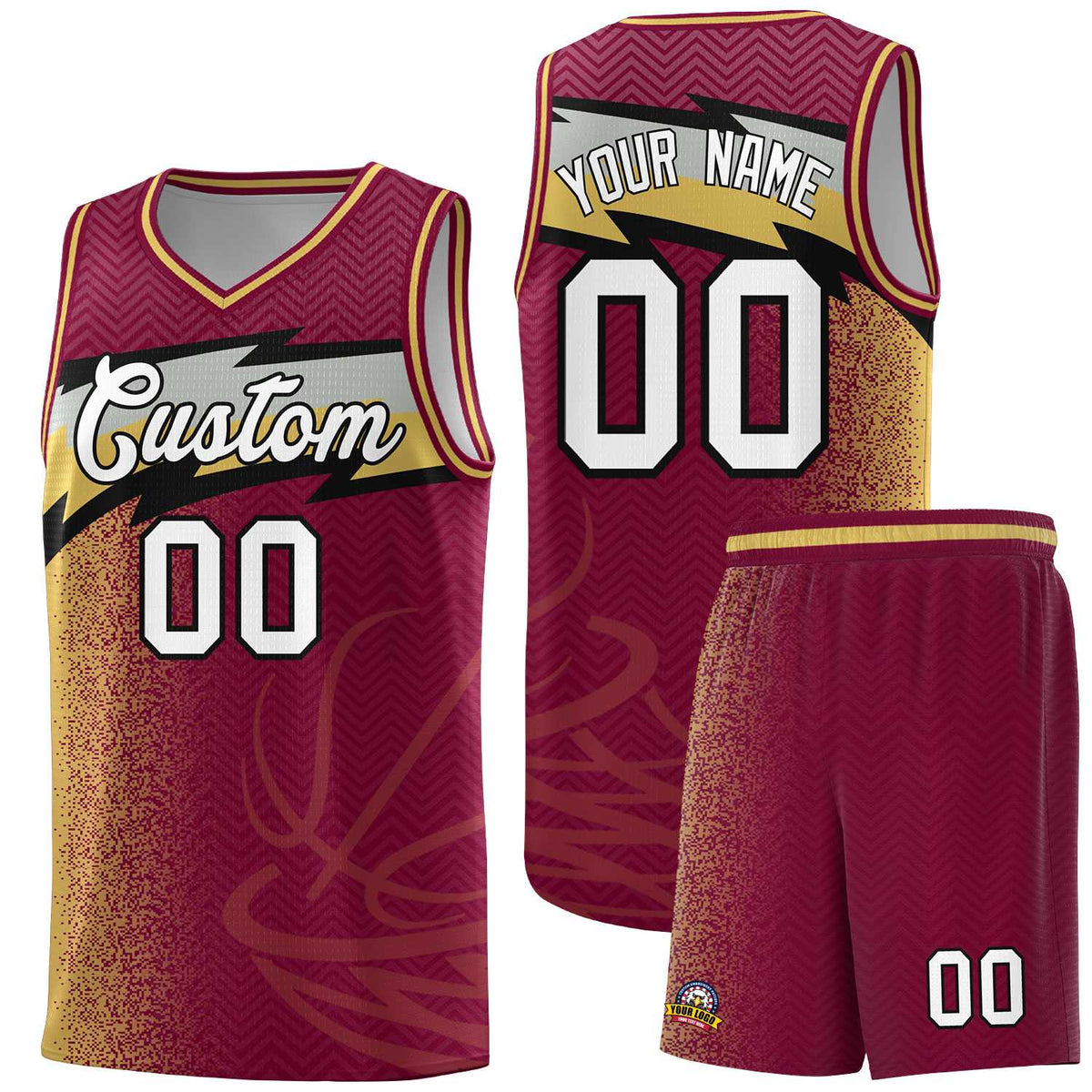 Custom Crimson Dot Scatter Graffiti Pattern Sports Uniform Basketball Jersey