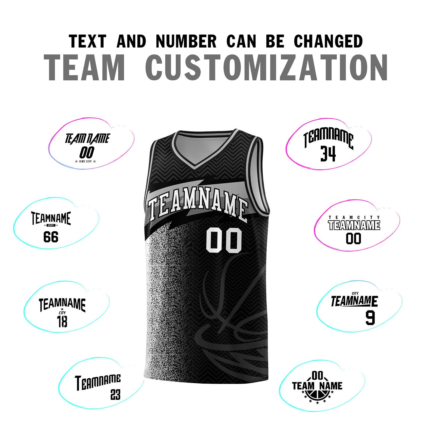 Custom Black Dot Scatter Graffiti Pattern Sports Uniform Basketball Jersey