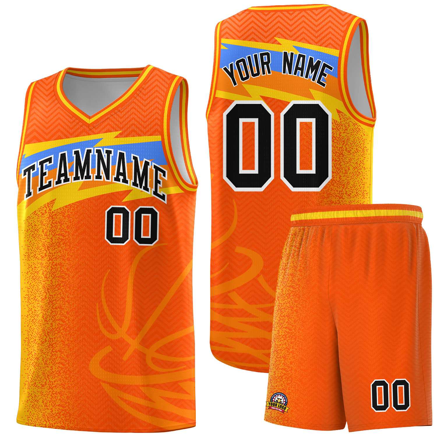 Custom Orange Dot Scatter Graffiti Pattern Sports Uniform Basketball Jersey