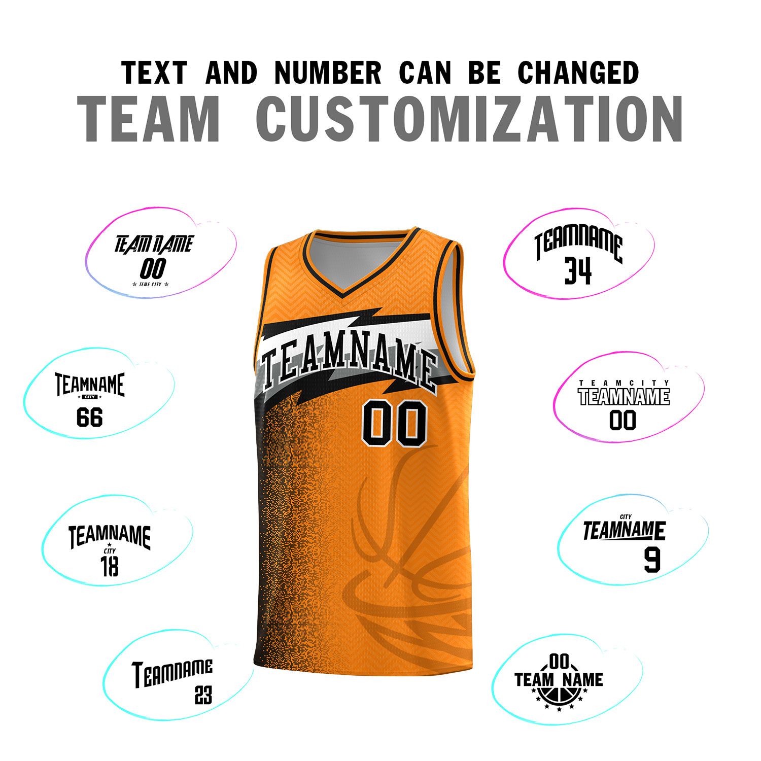 Custom Broncos Orange Dot Scatter Graffiti Pattern Sports Uniform Basketball Jersey
