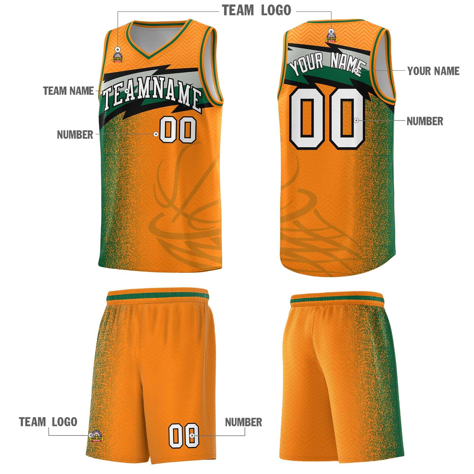 Custom Broncos Orange Dot Scatter Graffiti Pattern Sports Uniform Basketball Jersey