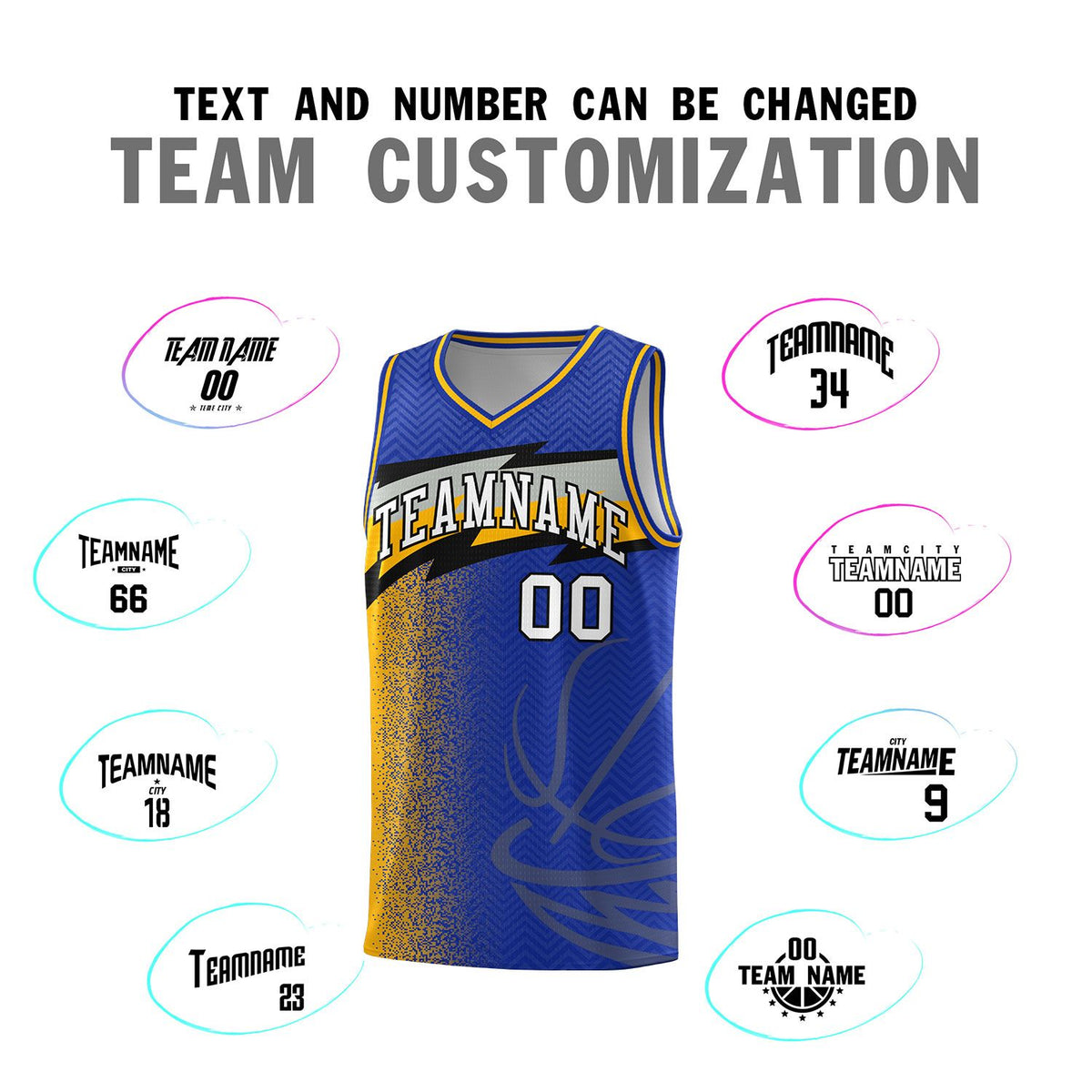 Custom Royal Dot Scatter Graffiti Pattern Sports Uniform Basketball Jersey