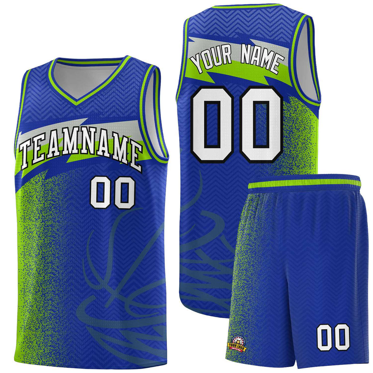 Custom Royal Dot Scatter Graffiti Pattern Sports Uniform Basketball Jersey