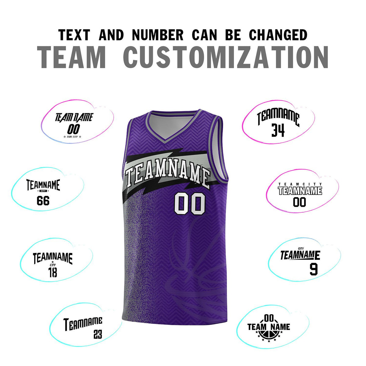 Custom Purple Dot Scatter Graffiti Pattern Sports Uniform Basketball Jersey