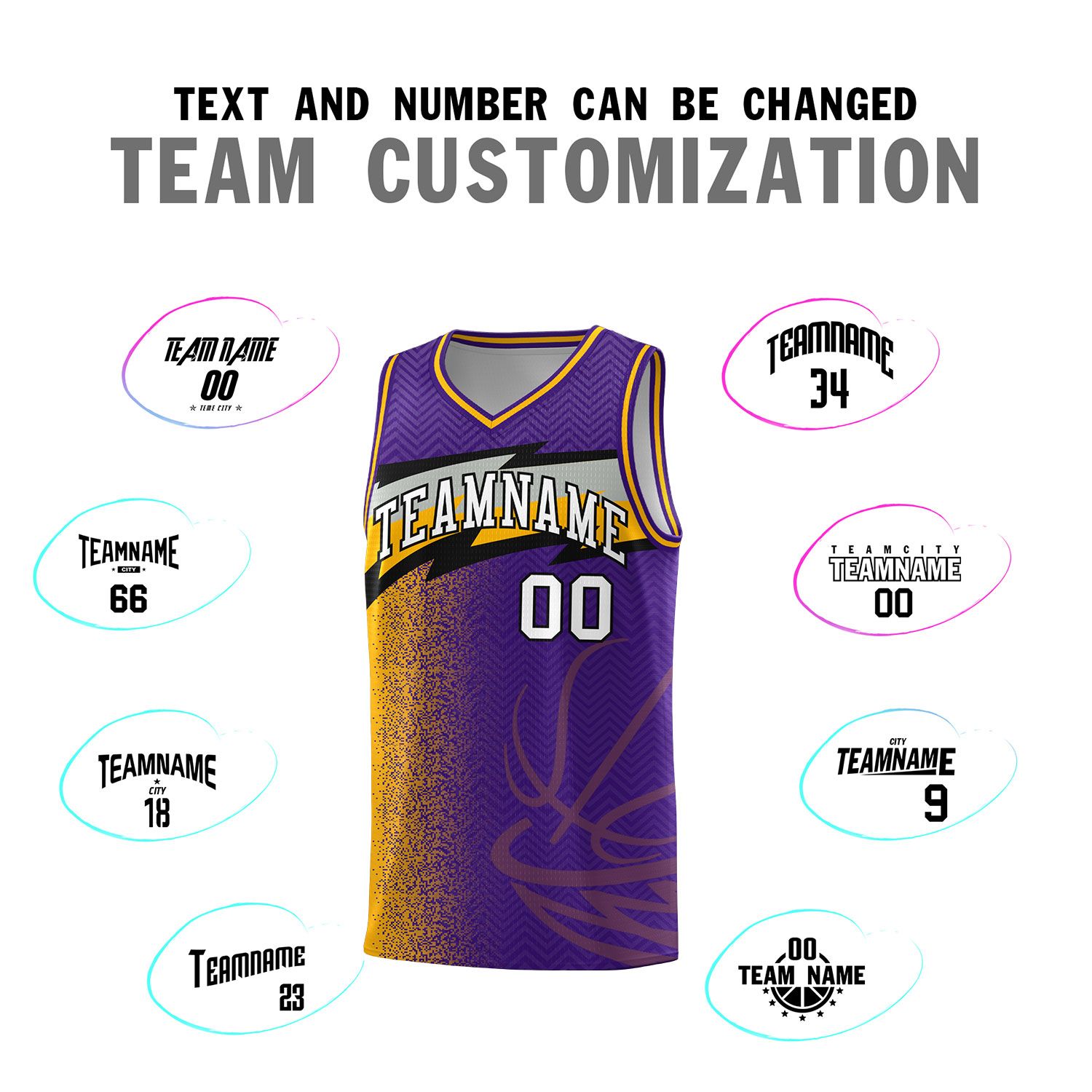 Custom Purple Dot Scatter Graffiti Pattern Sports Uniform Basketball Jersey