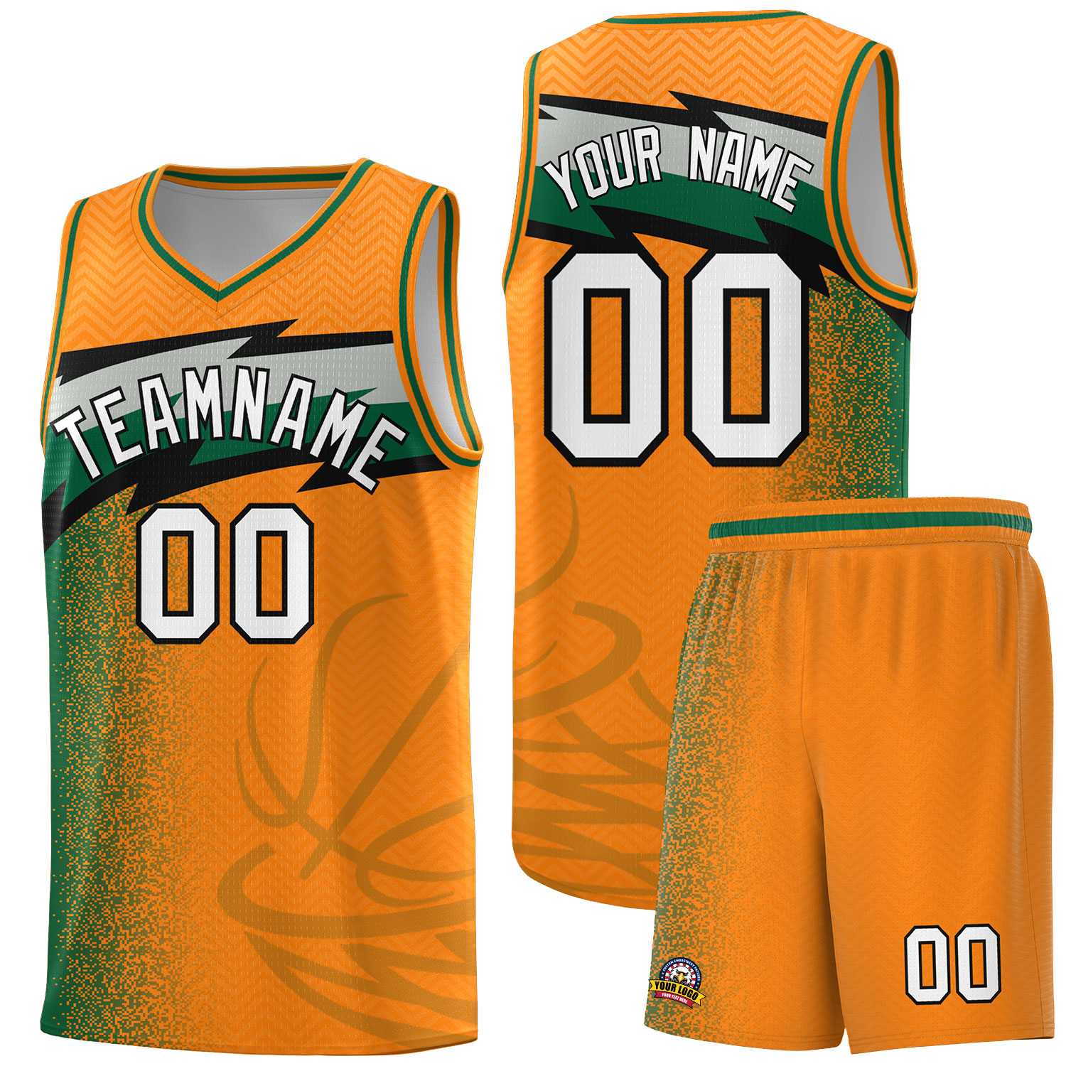 Custom Broncos Orange Dot Scatter Graffiti Pattern Sports Uniform Basketball Jersey