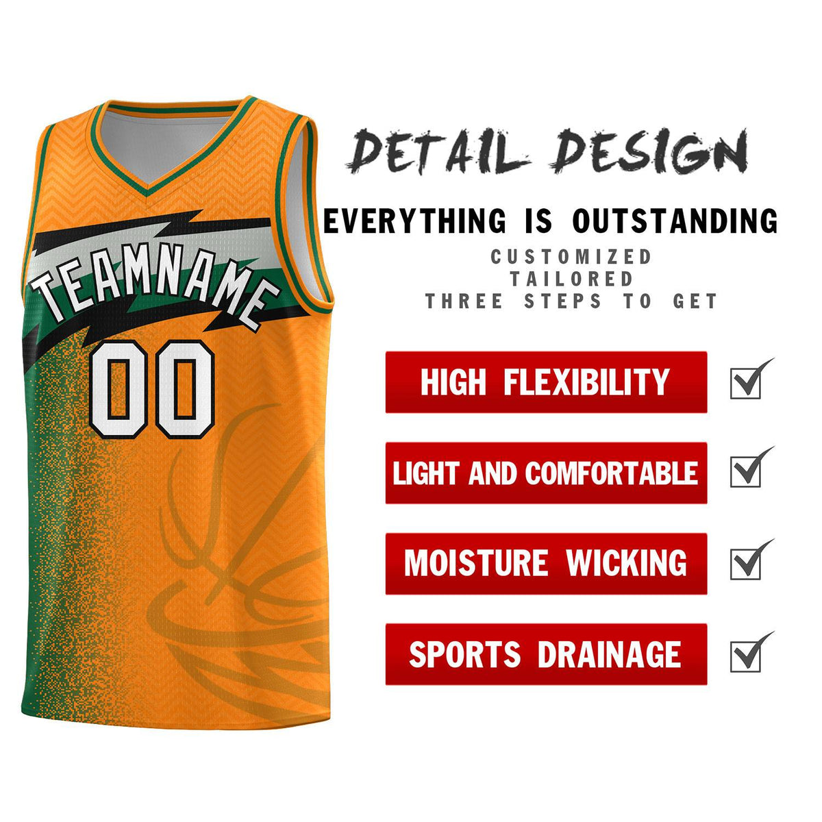 Custom Broncos Orange Dot Scatter Graffiti Pattern Sports Uniform Basketball Jersey