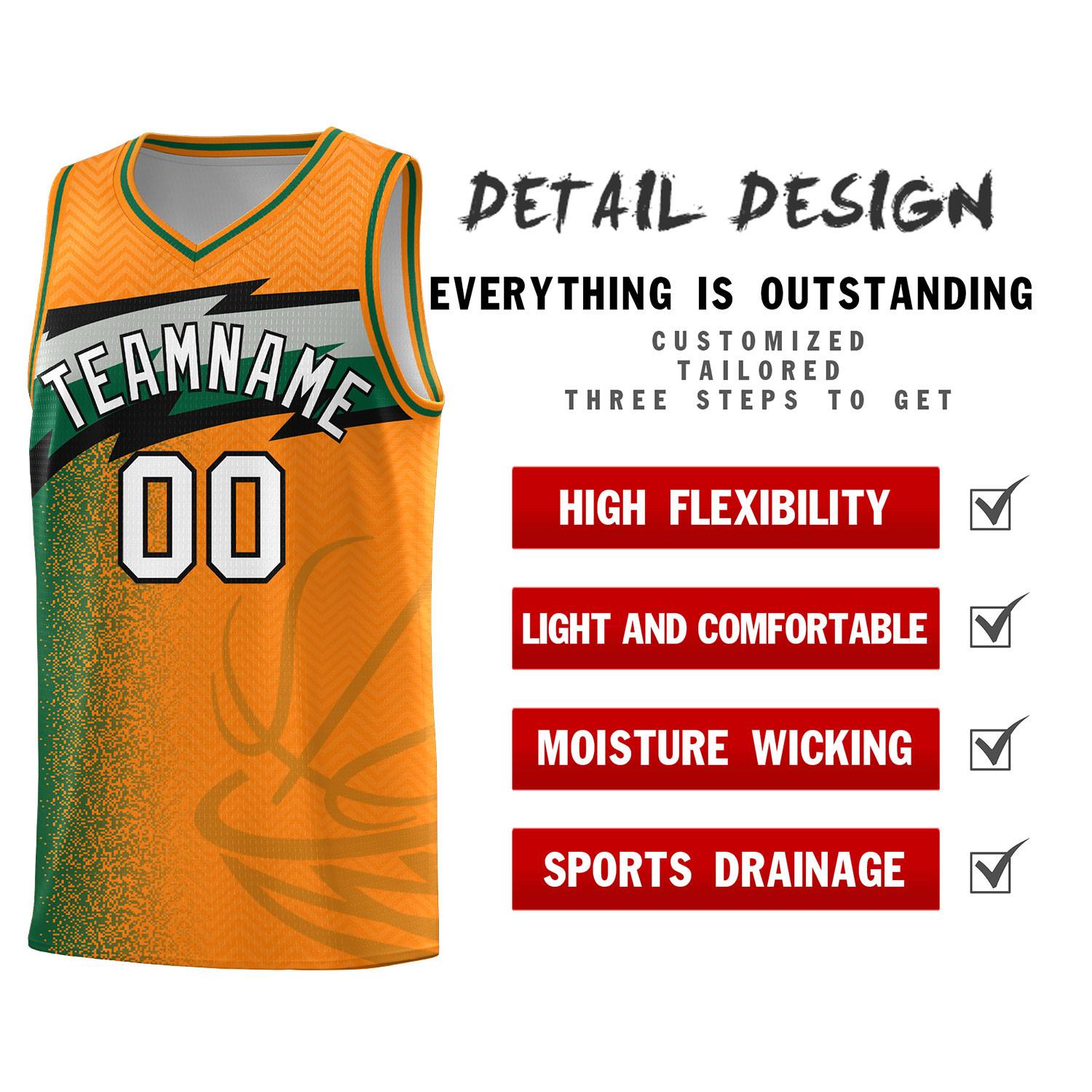 Custom Broncos Orange Dot Scatter Graffiti Pattern Sports Uniform Basketball Jersey