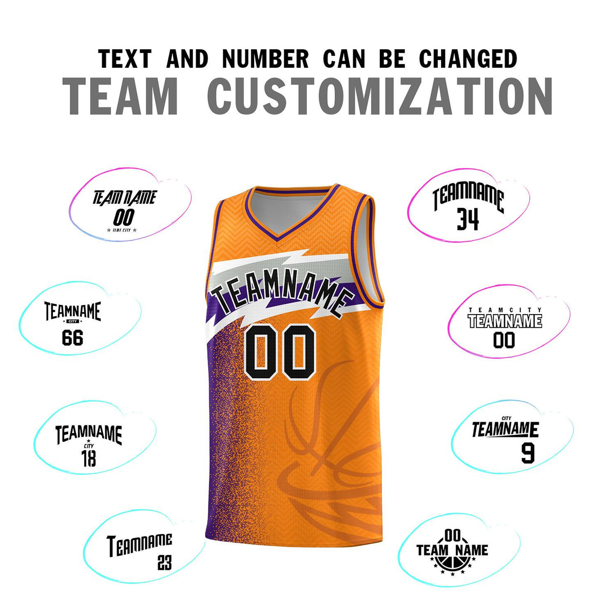 Custom Broncos Orange Dot Scatter Graffiti Pattern Sports Uniform Basketball Jersey