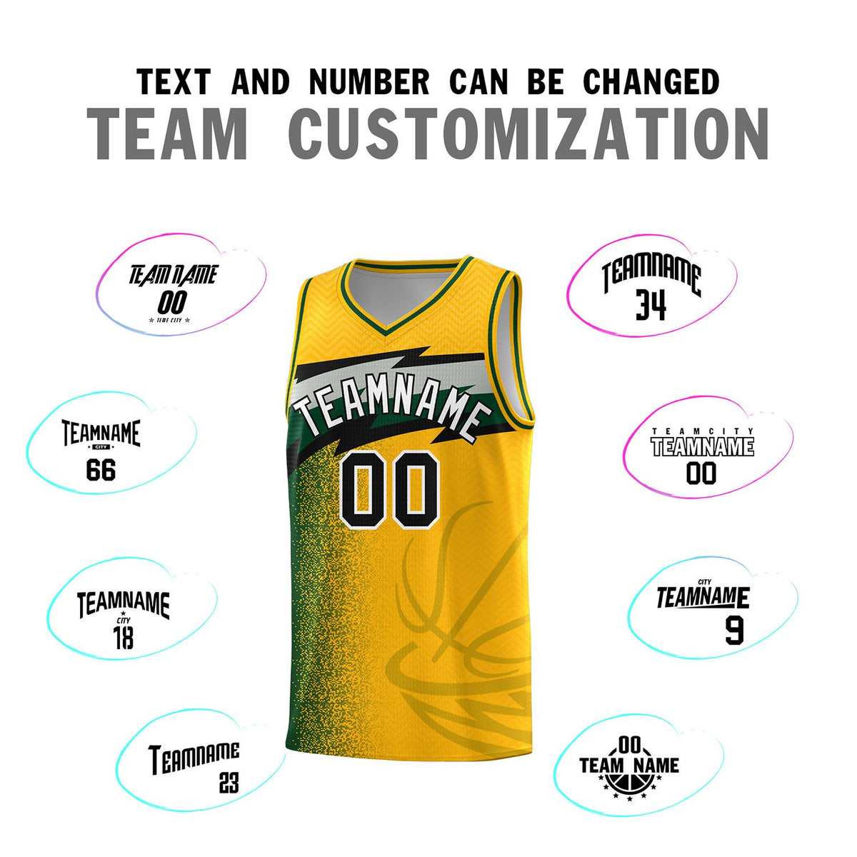 Custom Gold Dot Scatter Graffiti Pattern Sports Uniform Basketball Jersey