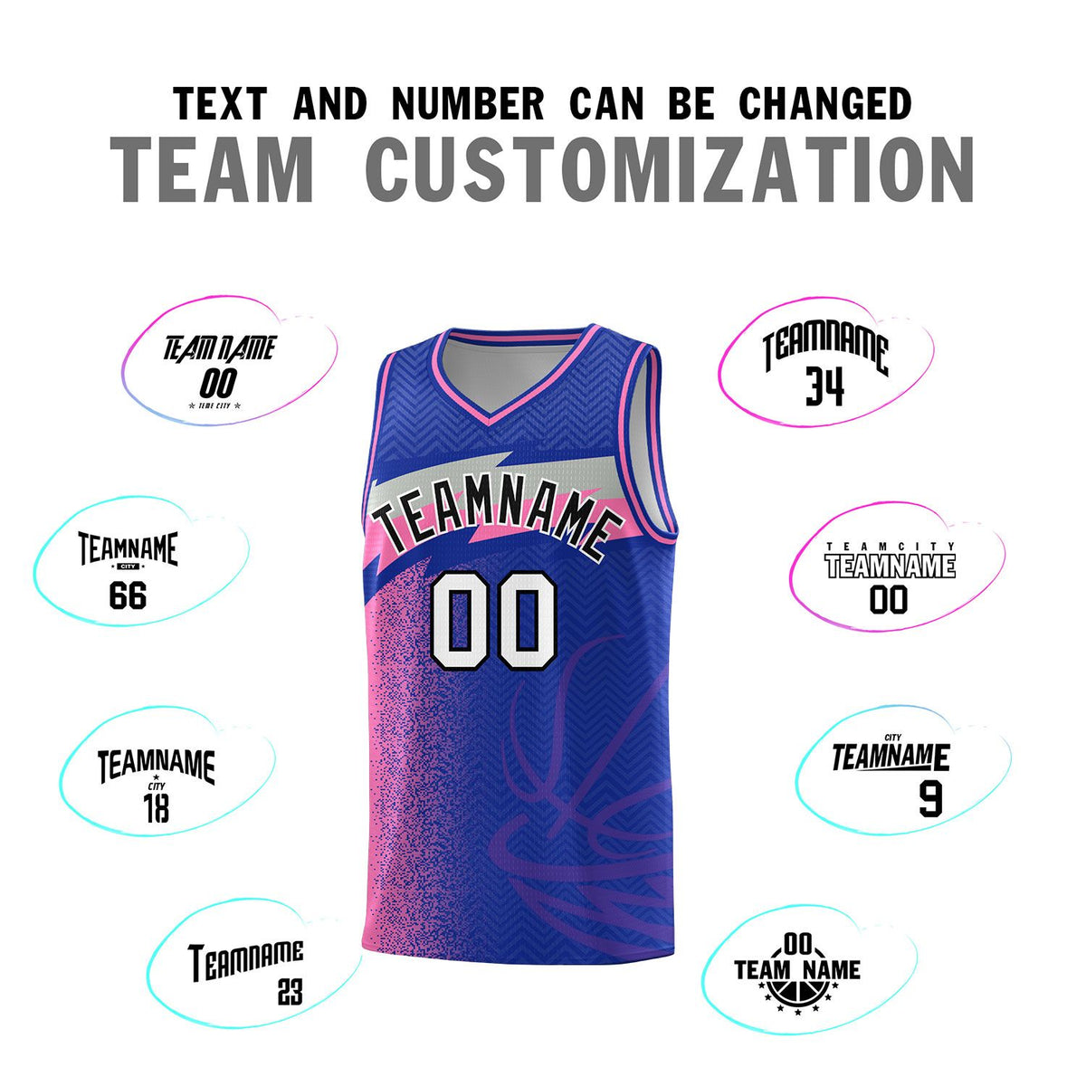 Custom Royal Dot Scatter Graffiti Pattern Sports Uniform Basketball Jersey
