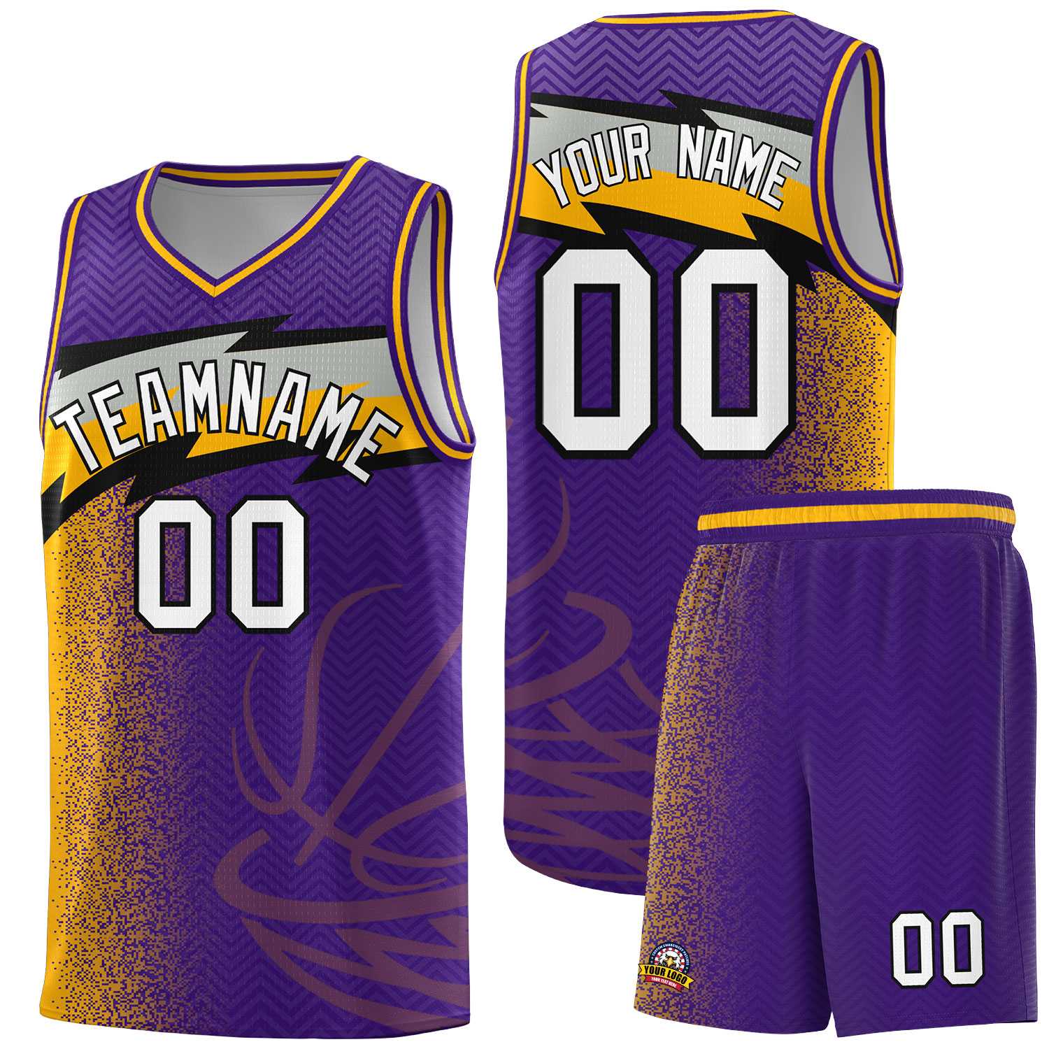 Custom Purple Dot Scatter Graffiti Pattern Sports Uniform Basketball Jersey