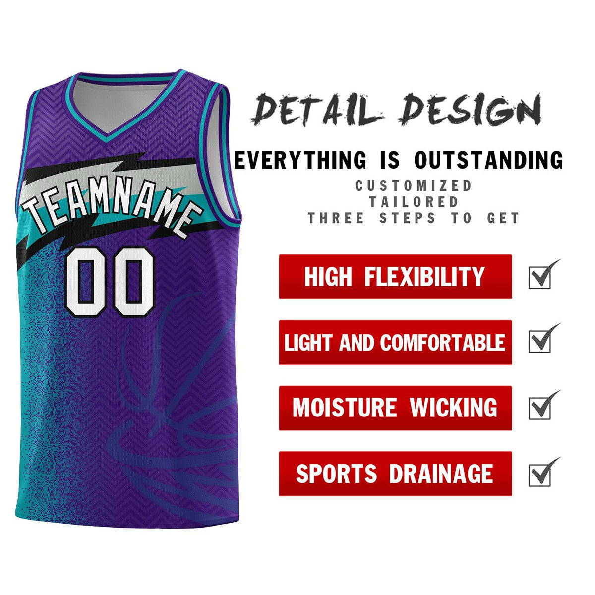 Custom Purple Dot Scatter Graffiti Pattern Sports Uniform Basketball Jersey