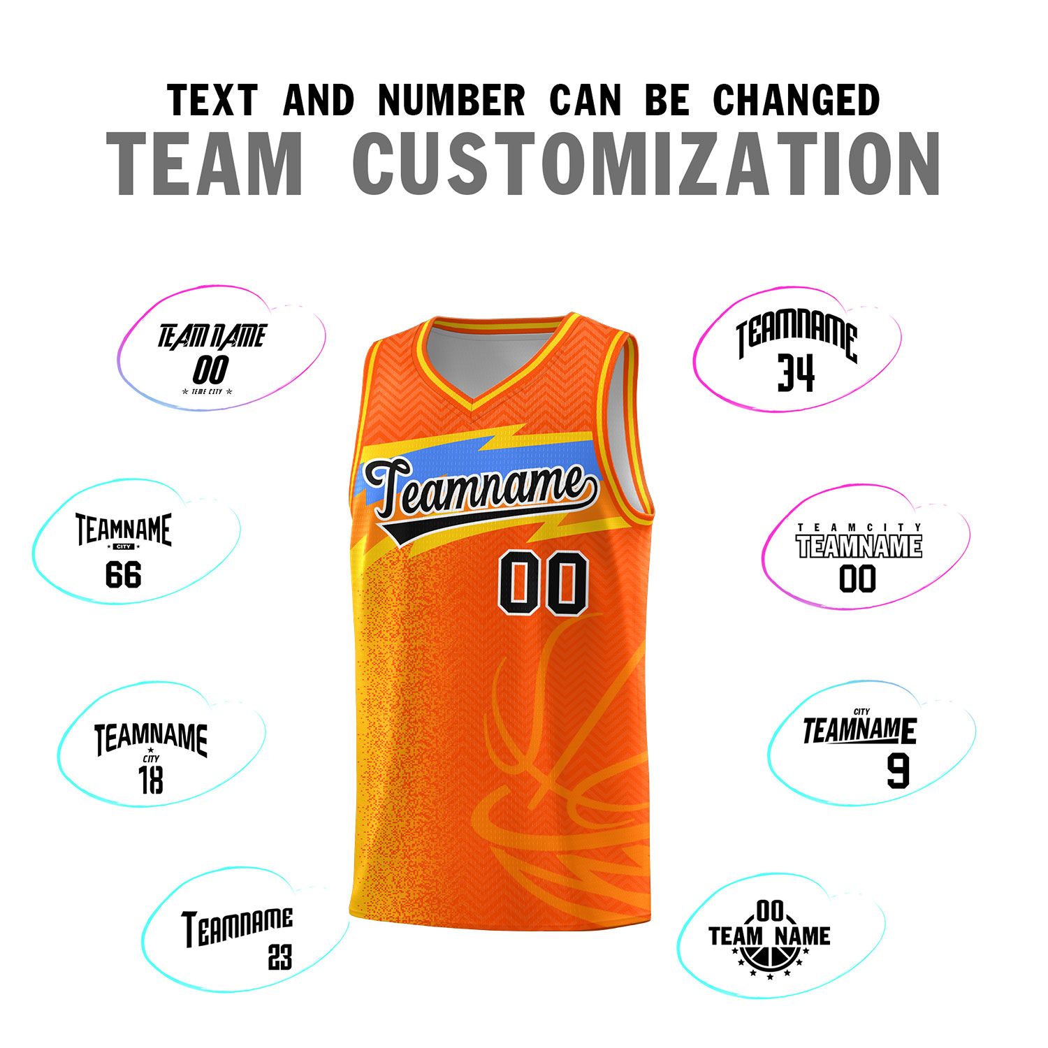Custom Orange Dot Scatter Graffiti Pattern Sports Uniform Basketball Jersey