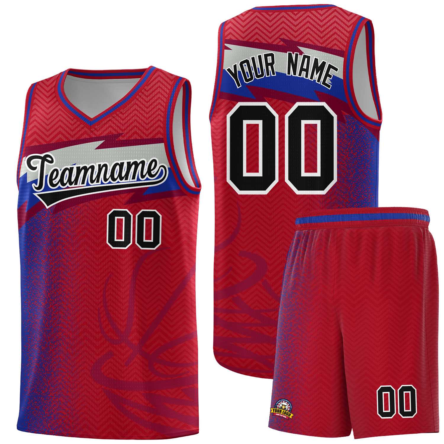 Custom Red Dot Scatter Graffiti Pattern Sports Uniform Basketball Jersey