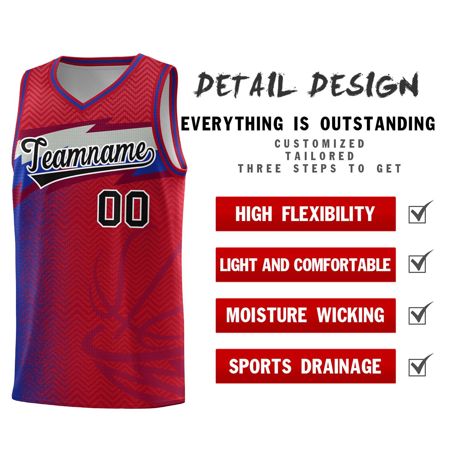 Custom Red Dot Scatter Graffiti Pattern Sports Uniform Basketball Jersey