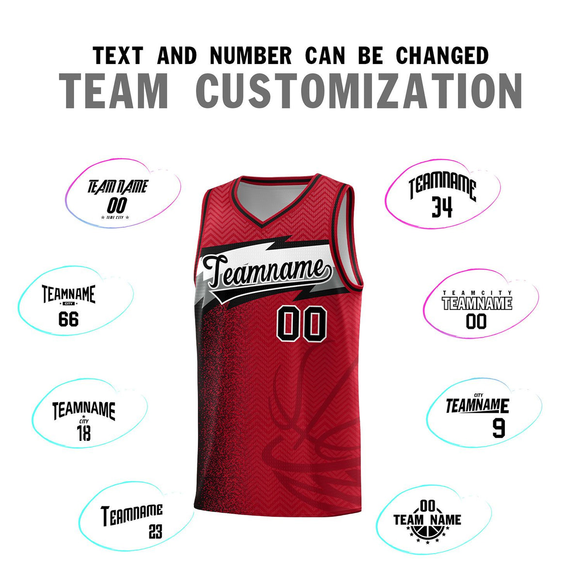 Custom Red Dot Scatter Graffiti Pattern Sports Uniform Basketball Jersey
