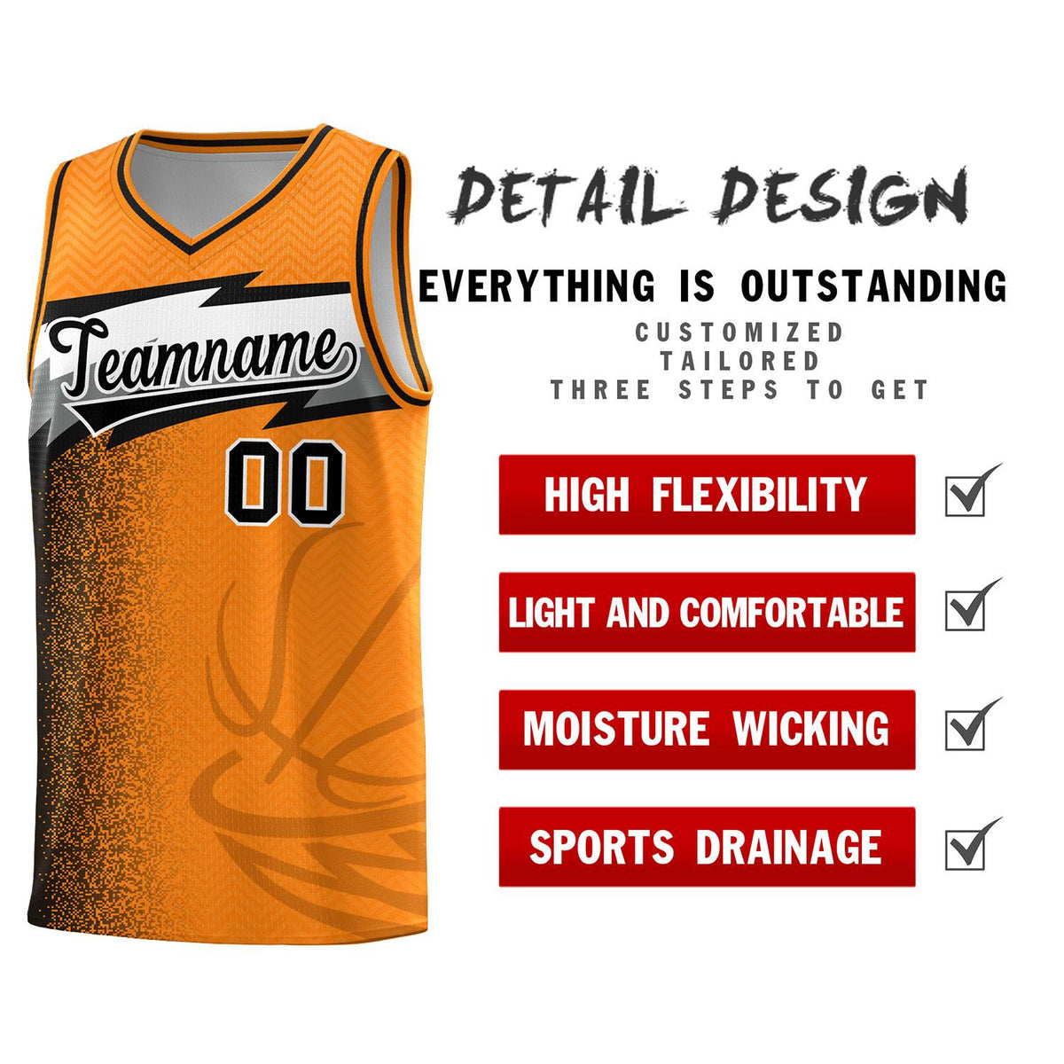 Custom Broncos Orange Dot Scatter Graffiti Pattern Sports Uniform Basketball Jersey