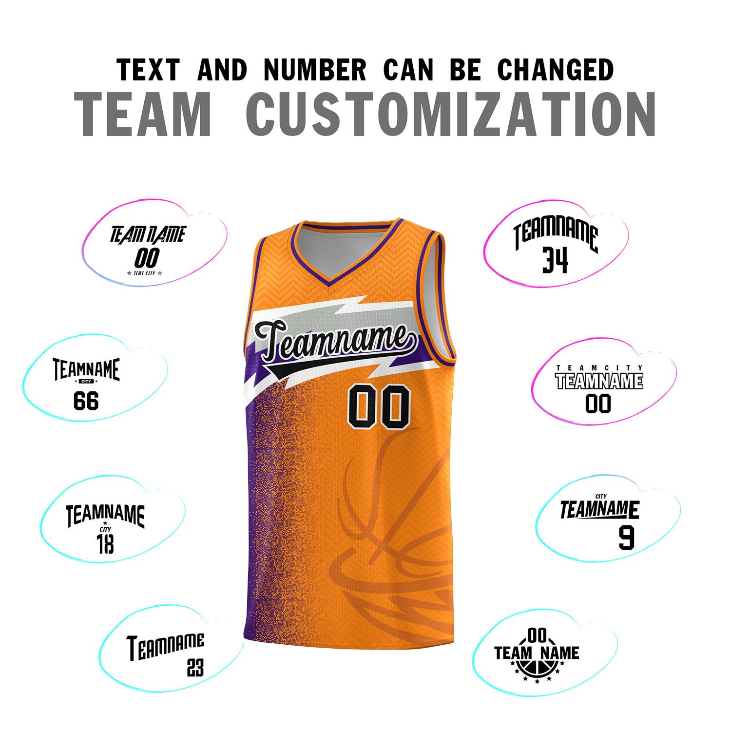 Custom Broncos Orange Dot Scatter Graffiti Pattern Sports Uniform Basketball Jersey