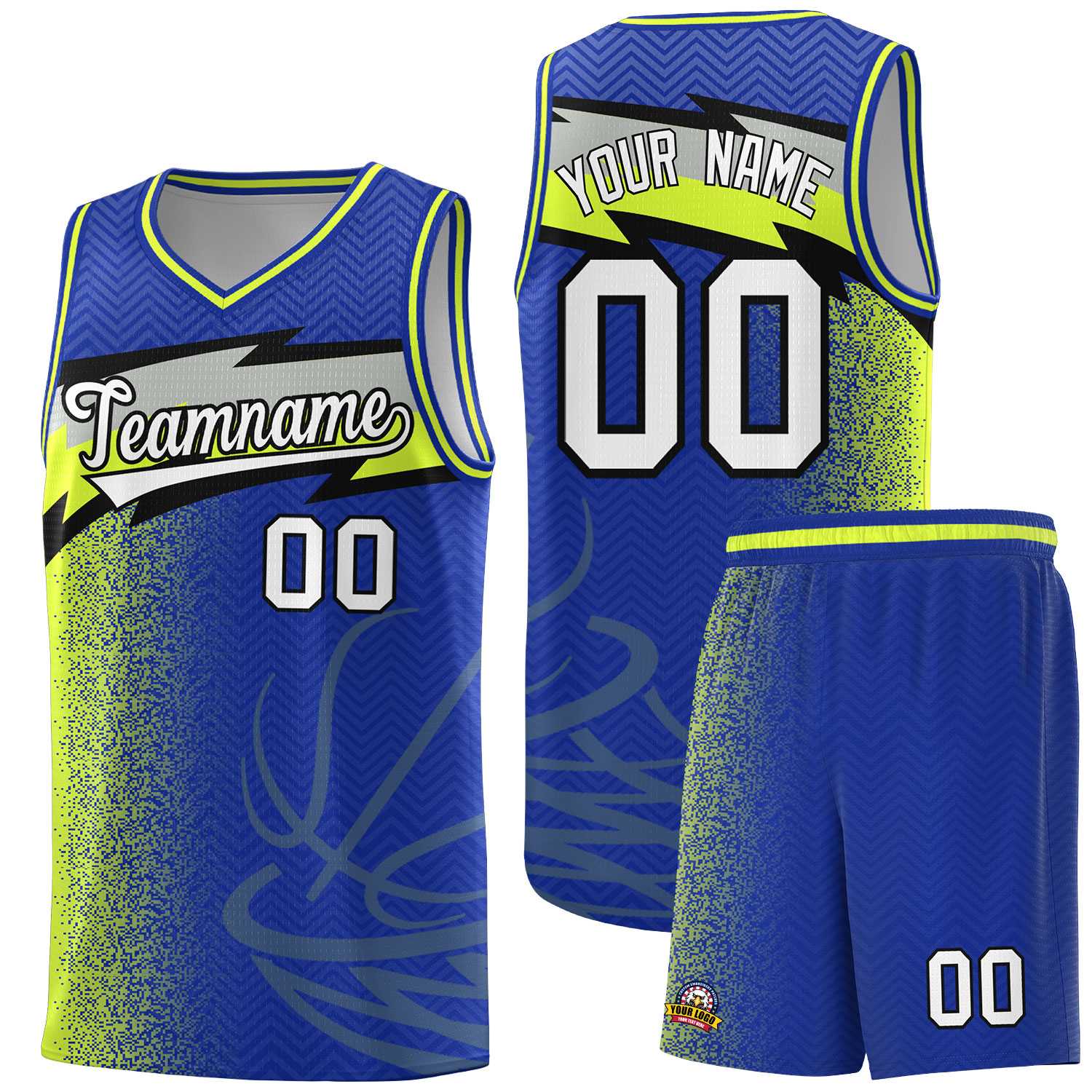 Custom Royal Dot Scatter Graffiti Pattern Sports Uniform Basketball Jersey