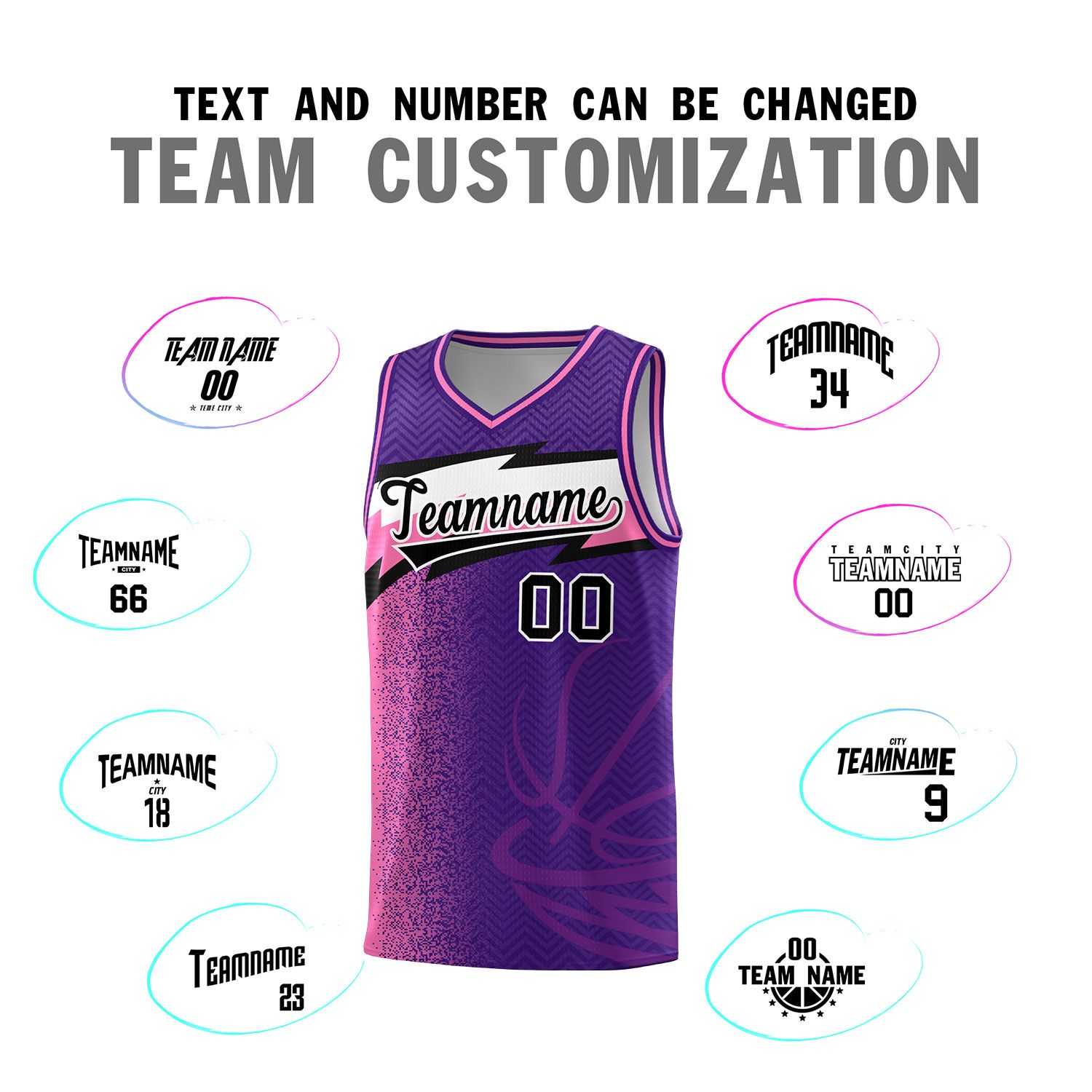Custom Purple Dot Scatter Graffiti Pattern Sports Uniform Basketball Jersey