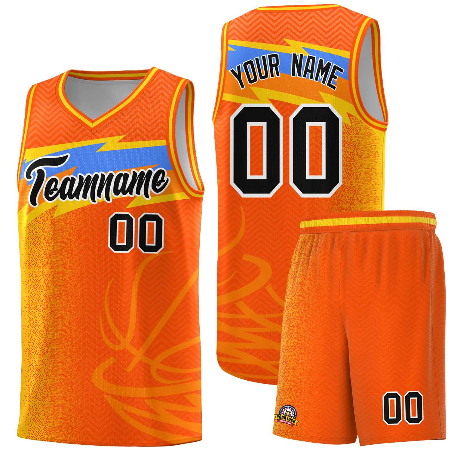 Custom Orange Dot Scatter Graffiti Pattern Sports Uniform Basketball Jersey