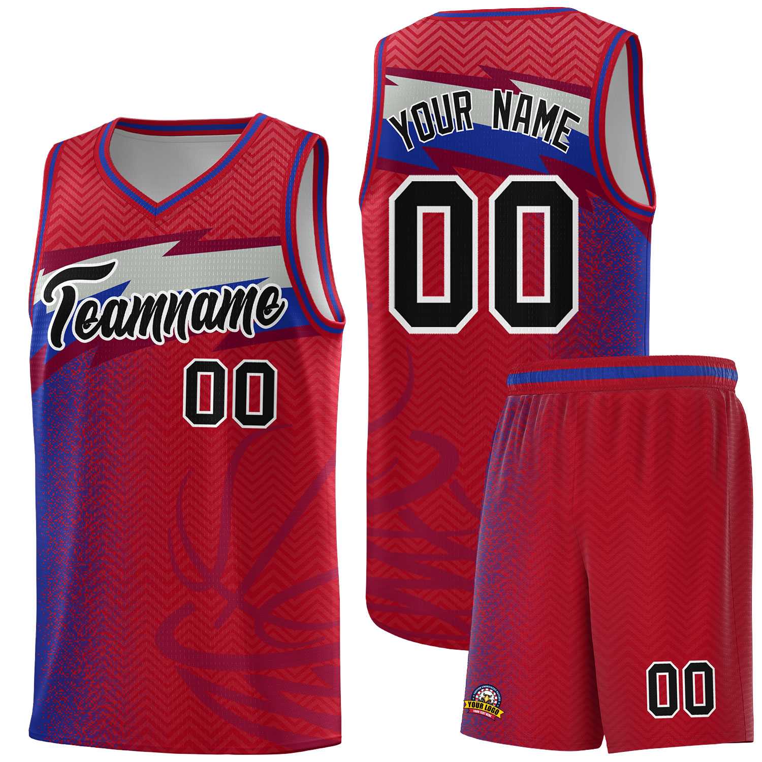Custom Red Dot Scatter Graffiti Pattern Sports Uniform Basketball Jersey