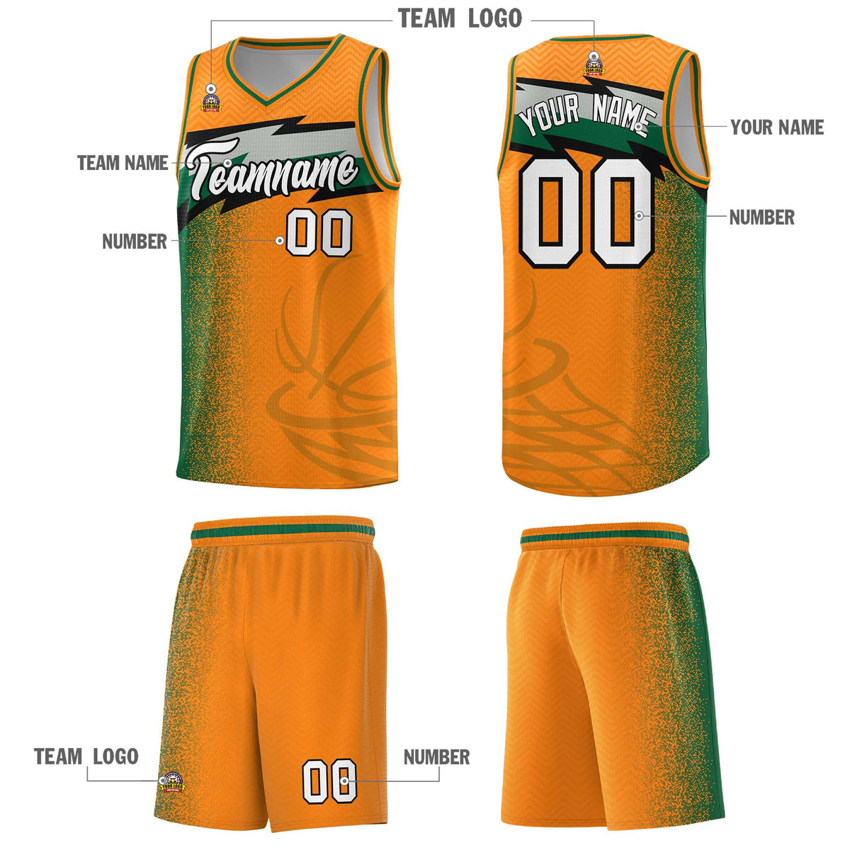 Custom Broncos Orange Dot Scatter Graffiti Pattern Sports Uniform Basketball Jersey