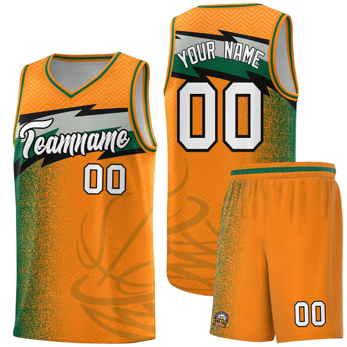 Custom Broncos Orange Dot Scatter Graffiti Pattern Sports Uniform Basketball Jersey