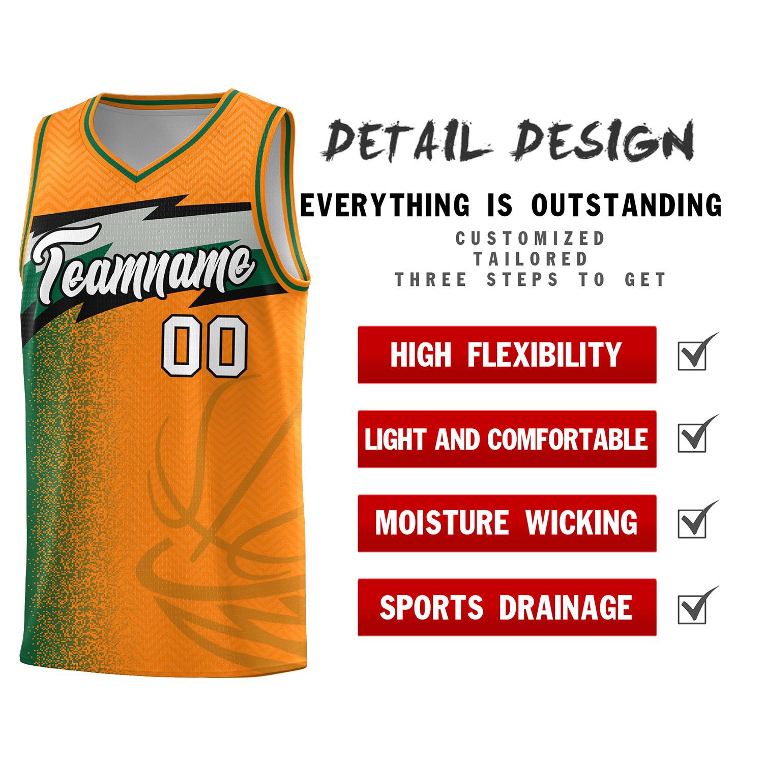 Custom Broncos Orange Dot Scatter Graffiti Pattern Sports Uniform Basketball Jersey