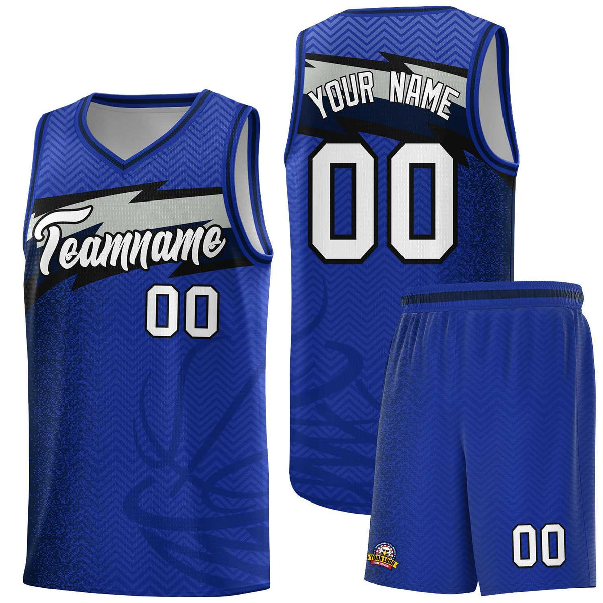 Custom Royal Dot Scatter Graffiti Pattern Sports Uniform Basketball Jersey