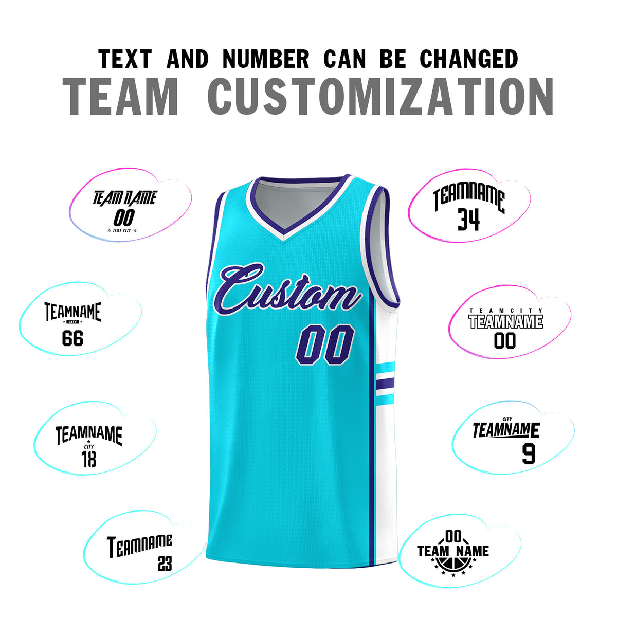 Custom Youth Basketball Jersey - Sky Blue White Two-Tone Classic Varsity Uniform