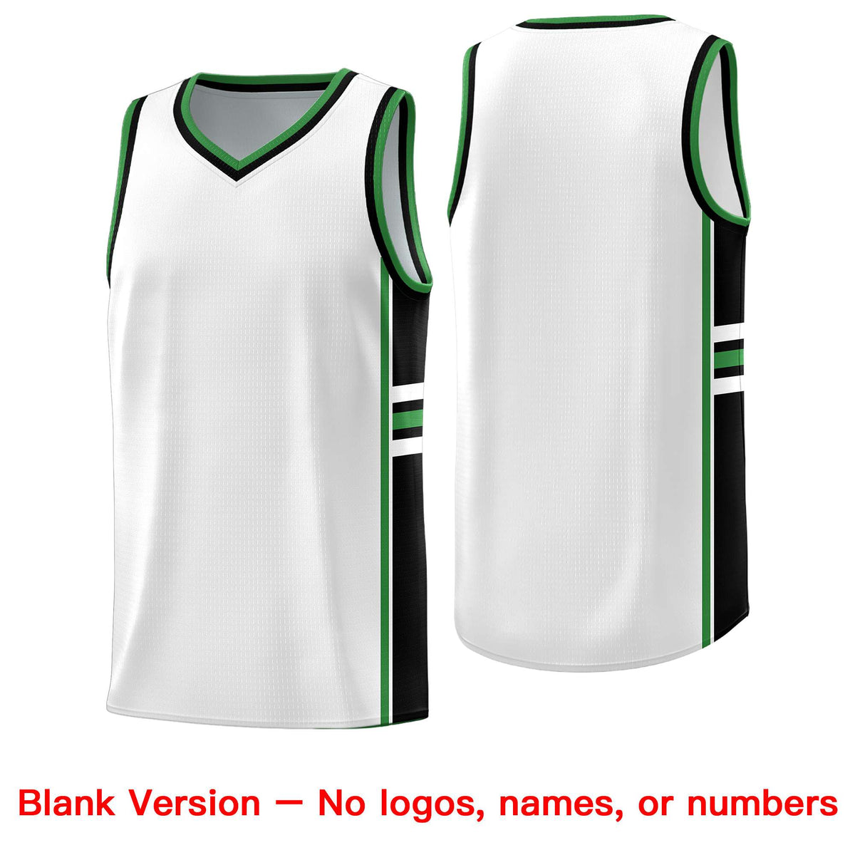 Custom Youth Basketball Jersey - White Kelly Green Two-Tone Varsity Jersey Set