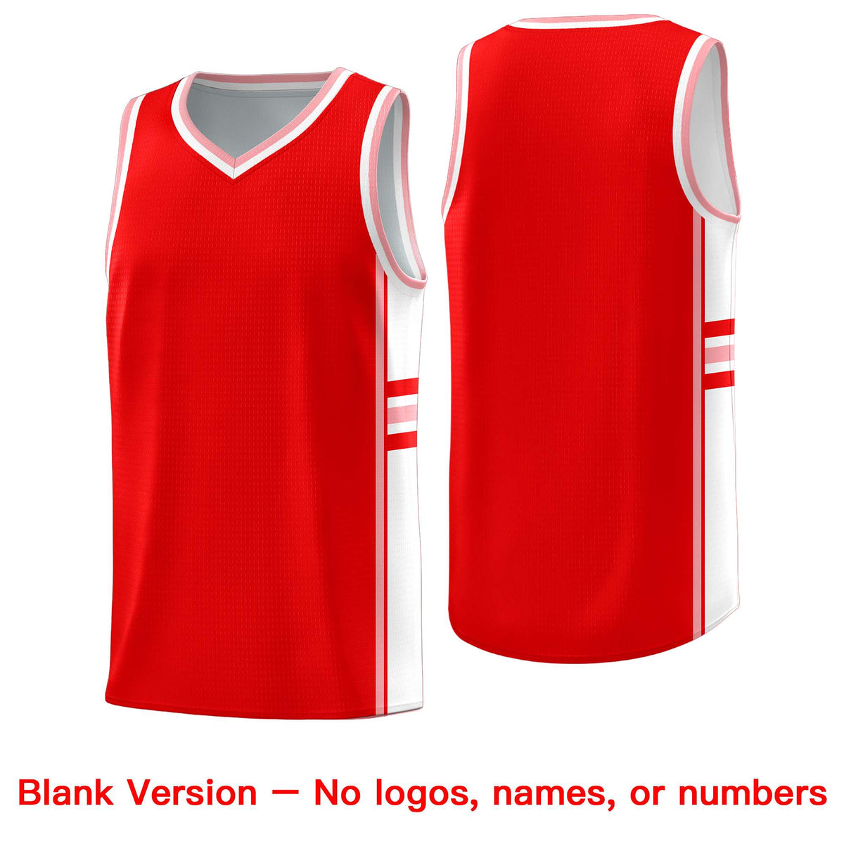 Custom Youth Basketball Jersey - Light Red White Two-Tone Classic Varsity Uniform