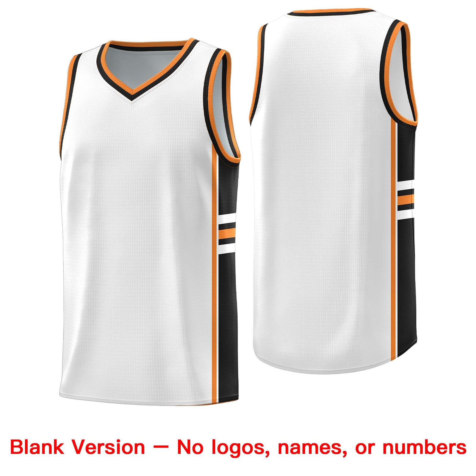 Custom Youth Basketball Jersey - White Gold Orange Personalized Varsity Two-Tone Uniform