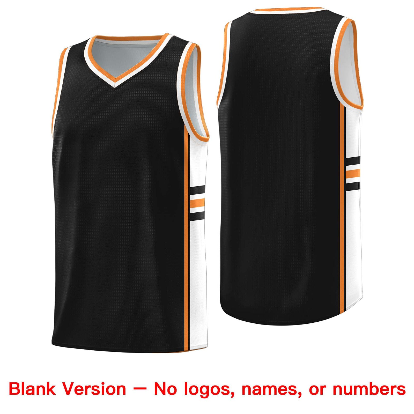 Custom Youth Basketball Jersey - Black Gold Orange Two-Tone Classic Varsity Uniform