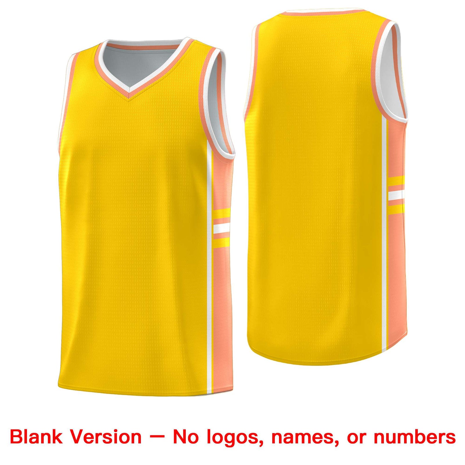Custom Youth Basketball Jersey - Gold Light Orange Personalized Varsity Two-Tone Uniform