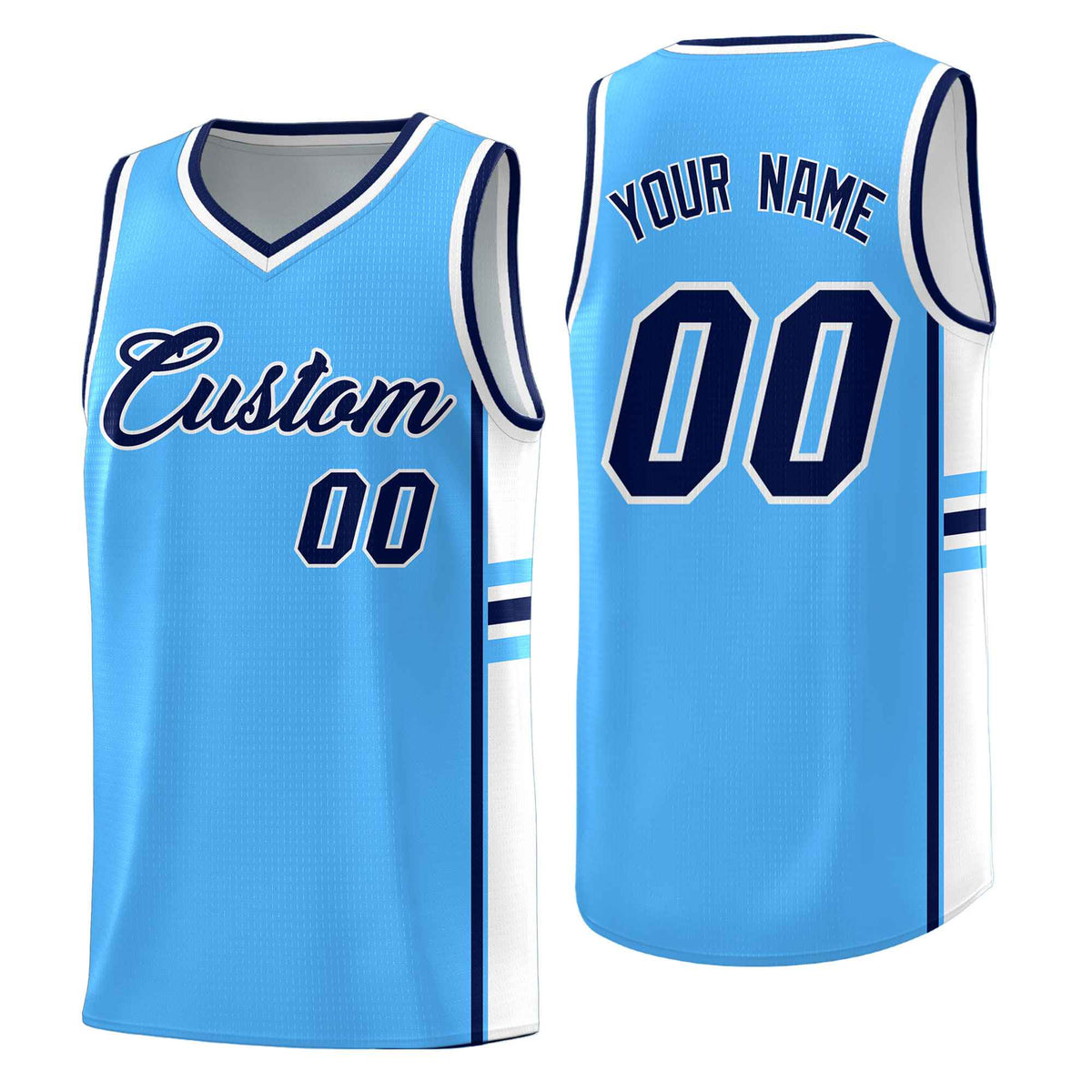 Custom Youth Basketball Jersey - Powder Blue White Personalized Varsity Two-Tone Uniform