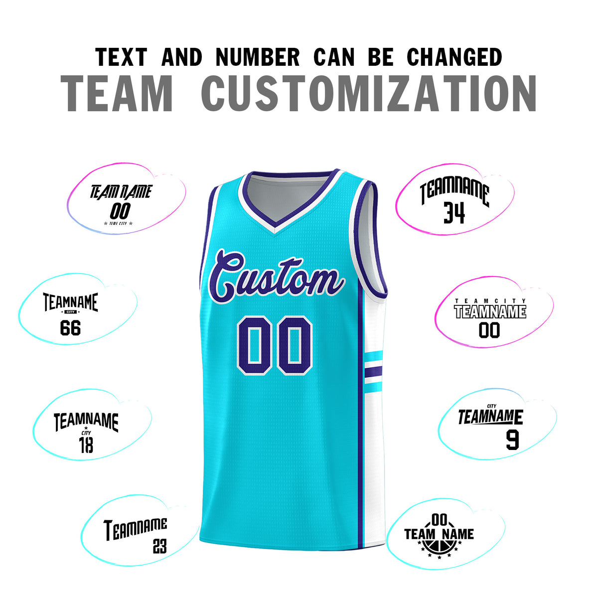 Custom Youth Basketball Jersey - Sky Blue White Two-Tone Classic Varsity Uniform