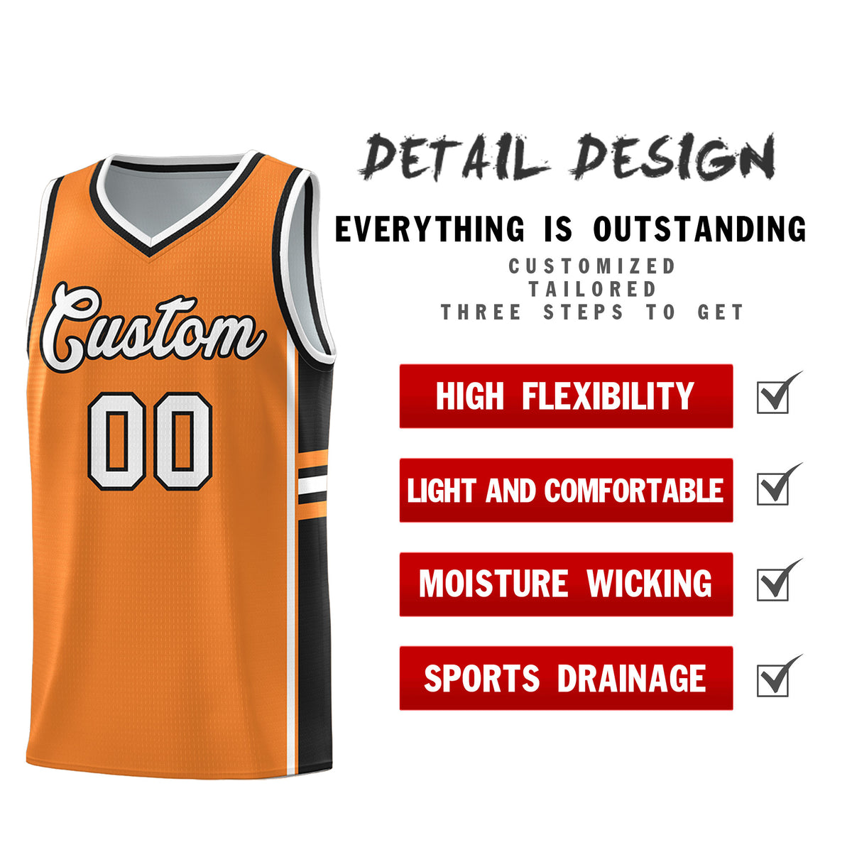 Custom Youth Basketball Jersey - Gold Orange Black Two-Tone Varsity Jersey Set