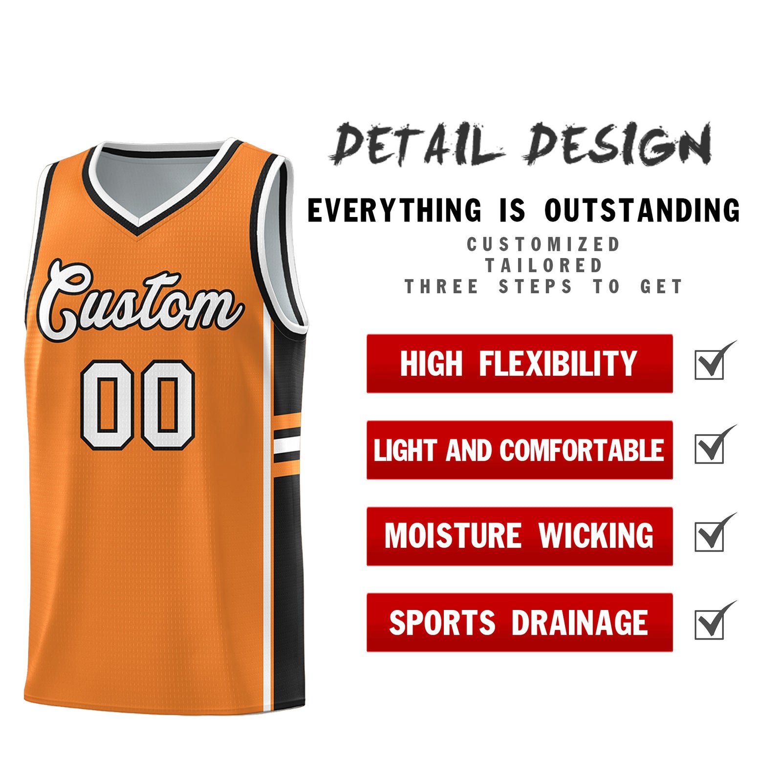 Custom Youth Basketball Jersey - Gold Orange Black Two-Tone Varsity Jersey Set