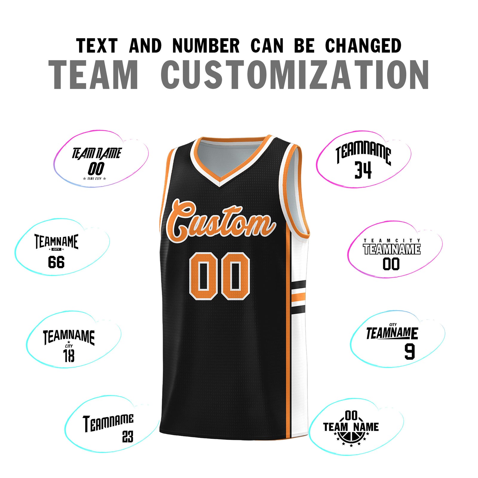 Custom Youth Basketball Jersey - Black Gold Orange Two-Tone Classic Varsity Uniform