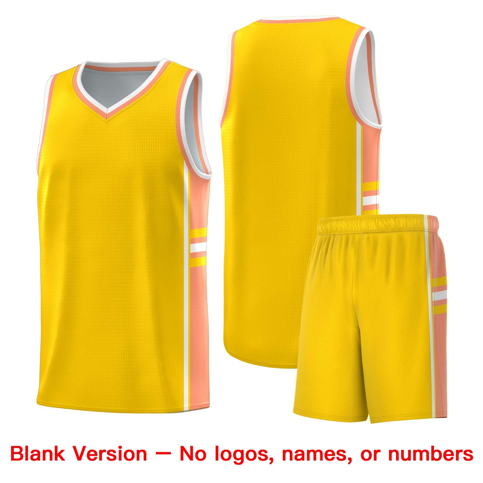 Custom Youth Basketball Jersey - Gold Light Orange Personalized Varsity Two-Tone Uniform