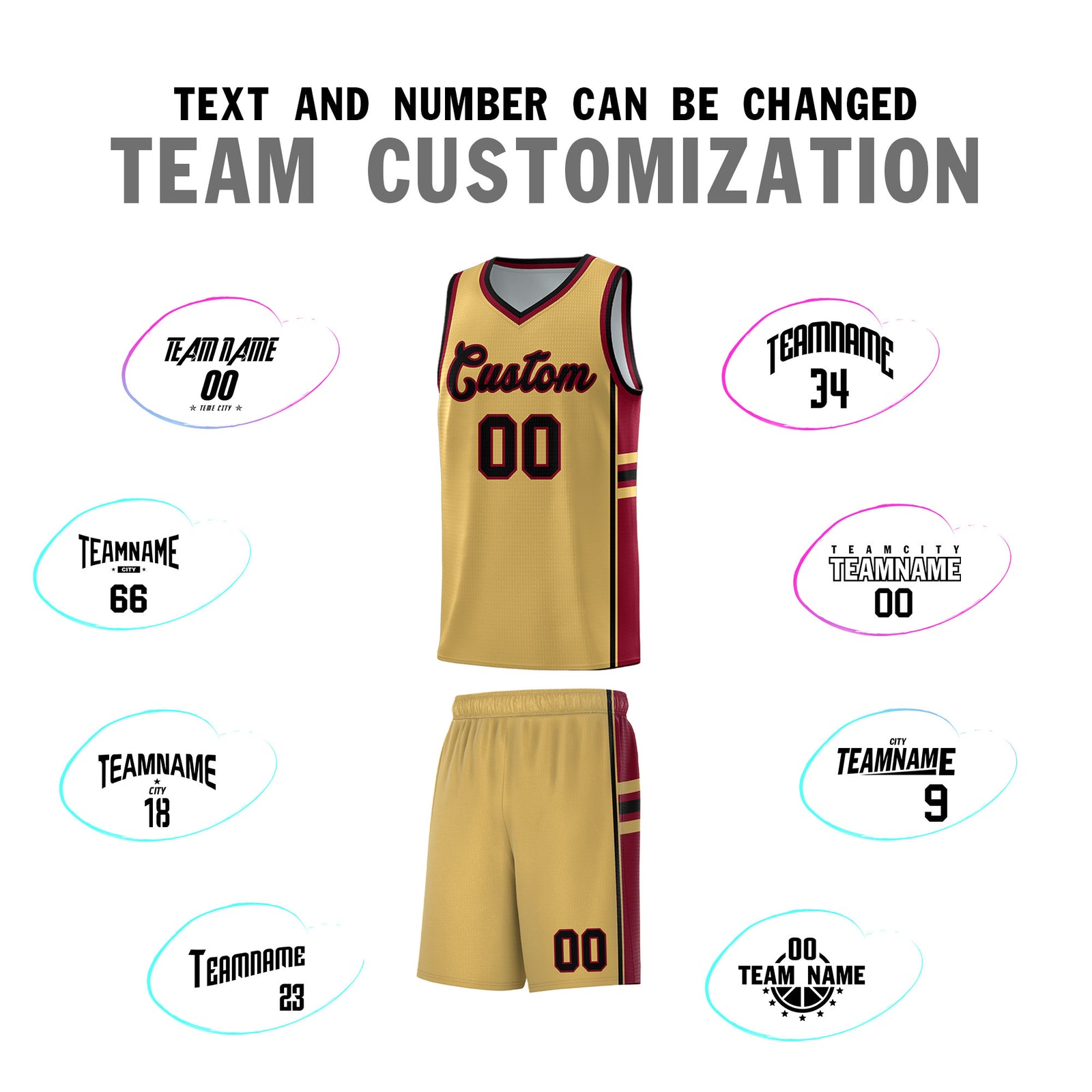 Custom Youth Basketball Jersey - Old Gold Crimson Two-Tone Classic Varsity Uniform